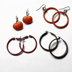 Fall Pumpkin earrings. Set of Four Fall Earrings.